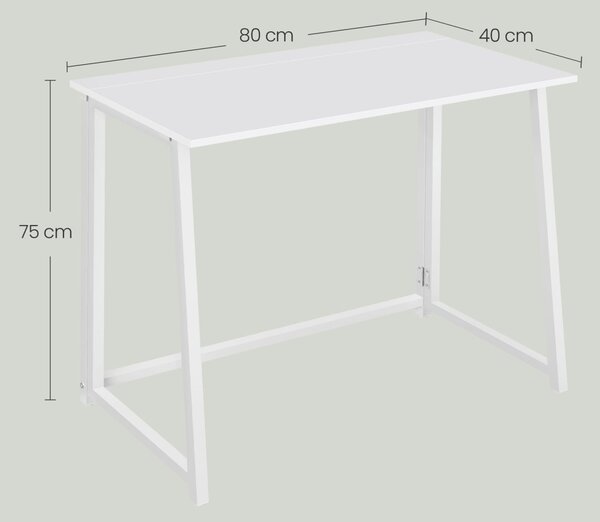 Set do pracovny ZARIMO stůl 80x40 cm, bílá + křeslo AVOLA VELVET světle hnědé