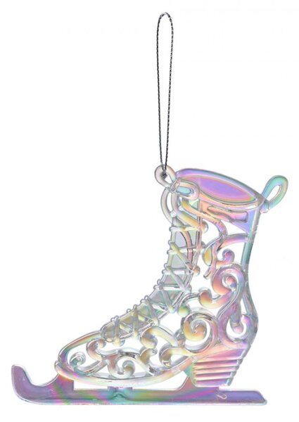 Holografická vánoční ozdoba ve tvaru brusle na led – 12 cm