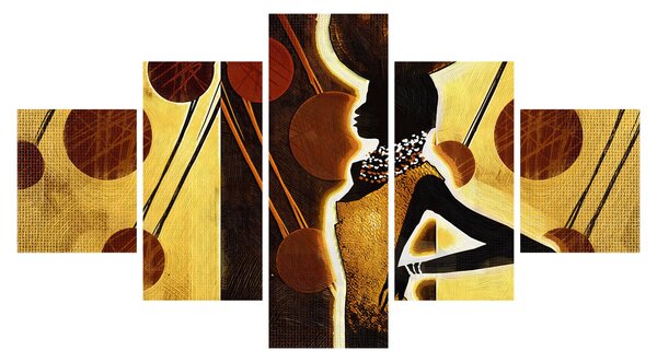 Obraz umělecké pradávné malby (125x70 cm)