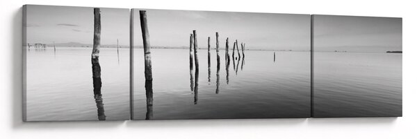 Obraz černobílé vodní hladiny (170x50 cm)