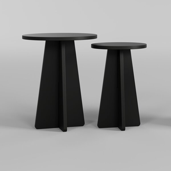 Kalune Design Sada 2 ks odkládacích stolků Mushroom 2 černá
