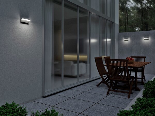 LED2 5400154 Nástěnné venkovní svítidlo HUGO II, A 9W 3000K/4000K antracit