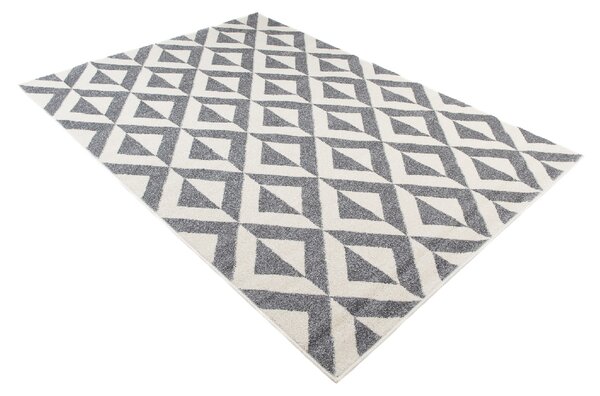 CHEMEX Kusový koberec MAROKO - šedý/bílý - trojhránky 1 Rozměr koberce: 120x170 cm