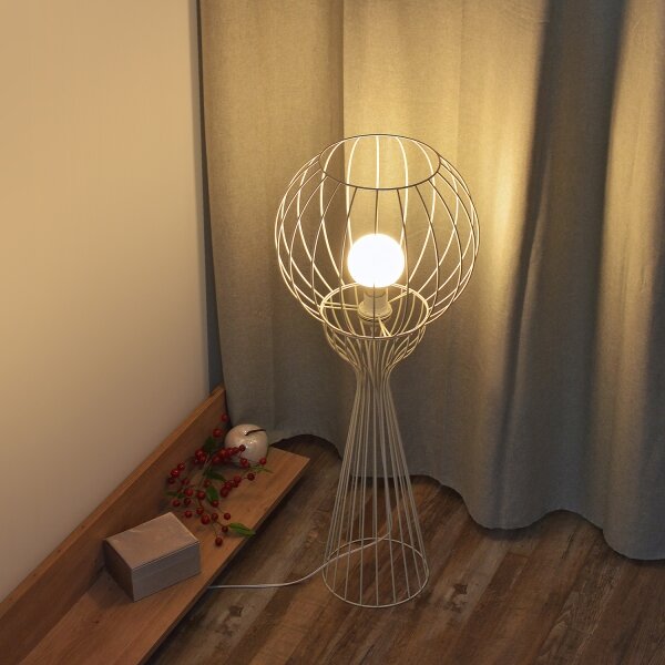 Stojací lampa MERCURE 1xE27/15W/230V krémová