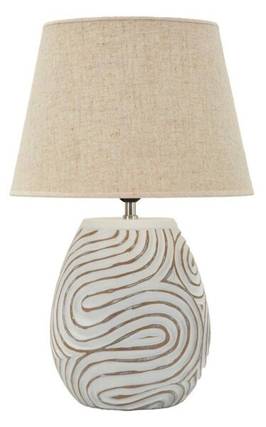 Krémová stolní lampa z polyresinu s textilním stínidlem (výška 55 cm) Oblix – Mauro Ferretti