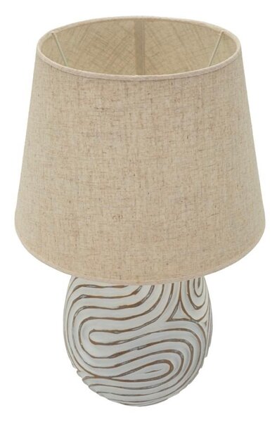 Krémová stolní lampa z polyresinu s textilním stínidlem (výška 55 cm) Oblix – Mauro Ferretti