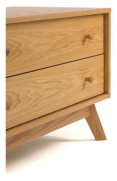 TV stolek v dekoru dubu v přírodní barvě 130x50 cm Kensal – Woodman
