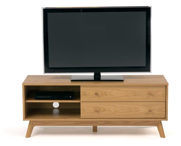 TV stolek v dekoru dubu v přírodní barvě 130x50 cm Kensal – Woodman