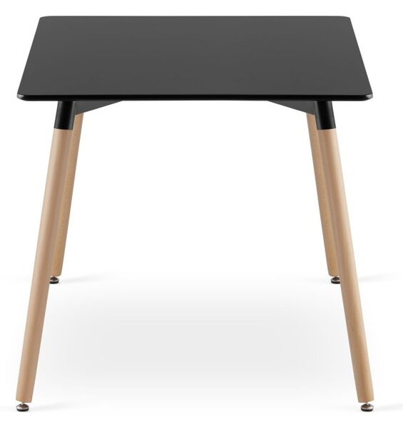 Jídelní set 1 + 4, černý stůl ADRIA 120x80 cm + šedá židle KITO
