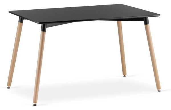 Jídelní set 1 + 4, černý stůl ADRIA 120x80 cm + šedá židle KITO