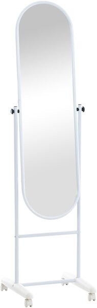 Stojící zrcadlo Nane Oval - 155x40x42 cm - Bílá