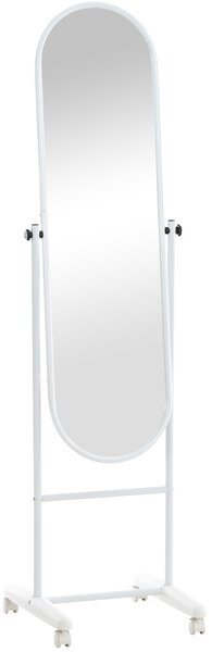 Stojící zrcadlo Nane Oval - 155x40x42 cm - Bílá