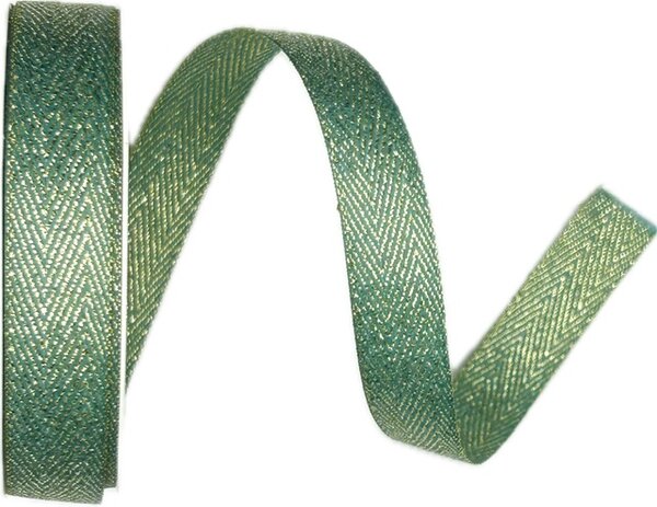 Vánoční stuha tkaná FISHBONE MINT tyrkysová 15mm x 3m (7,-Kč/m)