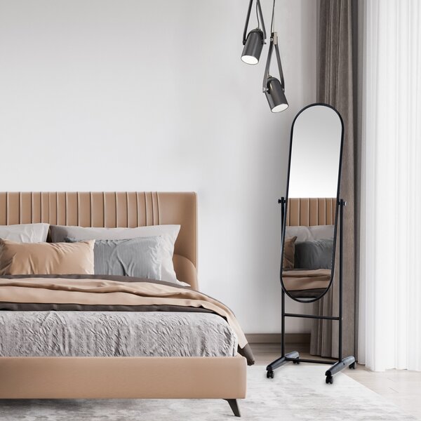 Stojící zrcadlo Nane Oval 317228 - 155x40x42 cm - Černá