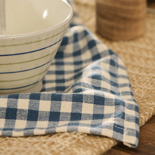 Bavlněný ubrousek Lucas Dark Blue Small Checks