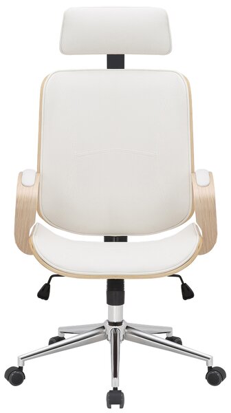 Kancelářská Židle Dayton - dřevo natura - Bílá
