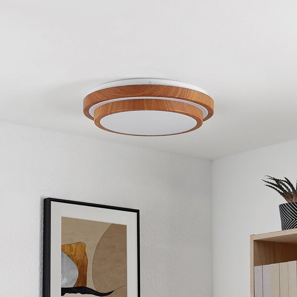 Stropní Lampa Lindby, Vaako, Dřevo, Pracovna, Plast, Moderní