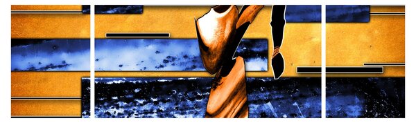 Obraz abstraktní malby (170x50 cm)
