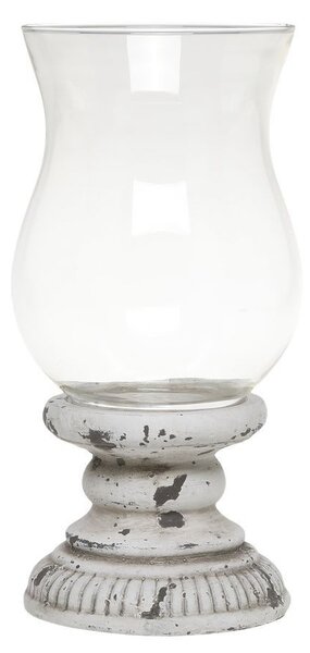 Šedý antik dekorační svícen Frejus - Ø 14*20 cm - Chic Antique