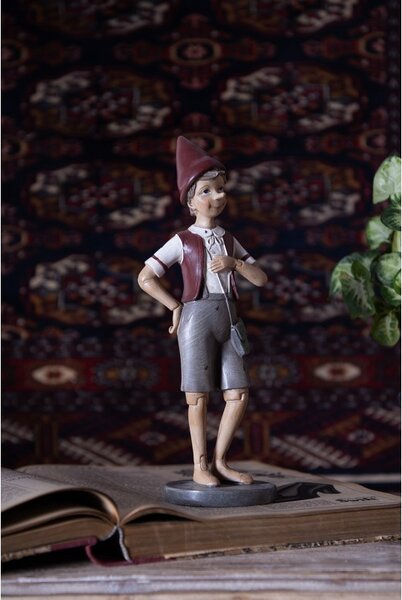 Dekorace stojící Pinocchio s kabelou - 11*9*30 cm - Clayre & Eef