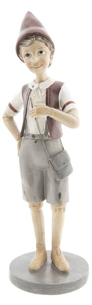 Dekorace stojící Pinocchio s kabelou - 11*9*30 cm - Clayre & Eef