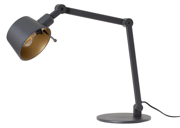 Stolní lampa Lucande, Silka, Černá, Pracovna, Kov, Moderní