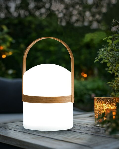 Venkovní stolní LED lampa ESTERO s dálkovým ovládáním Bílá
