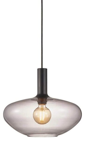 Nordlux 48973047 ALTON - Závěsný lustr s kouřovým stínidem, 1 x E27, Ø 35cm (Skeněný lustr nad jídelní stůl)