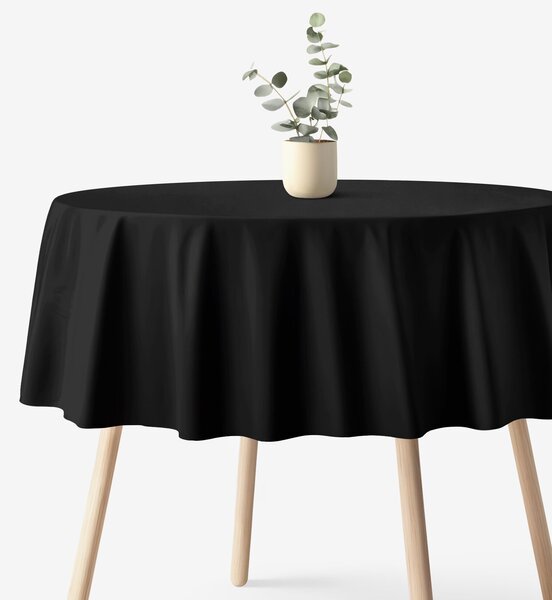 Goldea kulatý ubrus 100% bavlněné plátno - černý Ø 120 cm