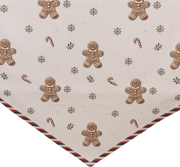 Béžový bavlněný běhoun na stůl s vánočními perníčky Classic Gingerbread Magic – 50x160 cm