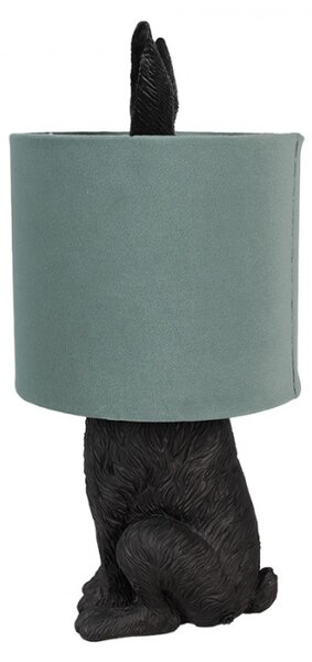 Černá stolní lampa králík s tyrkysovým stínidlem Konijn – 20x43 cm