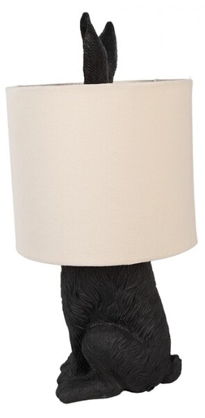 Černá stolní lampa králík s béžovým stínidlem Konijn – 20x43 cm