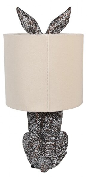 Hnědobílá stolní lampa králík s béžovým stínidlem Konijn – 20x43 cm