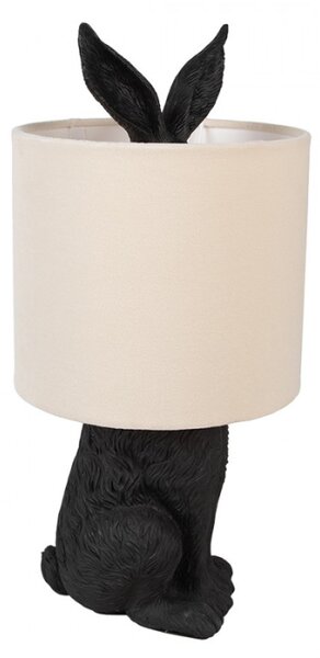 Černá stolní lampa králík s béžovým stínidlem Konijn – 20x43 cm