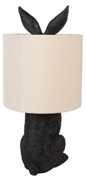 Černá stolní lampa králík s béžovým stínidlem Konijn – 20x43 cm