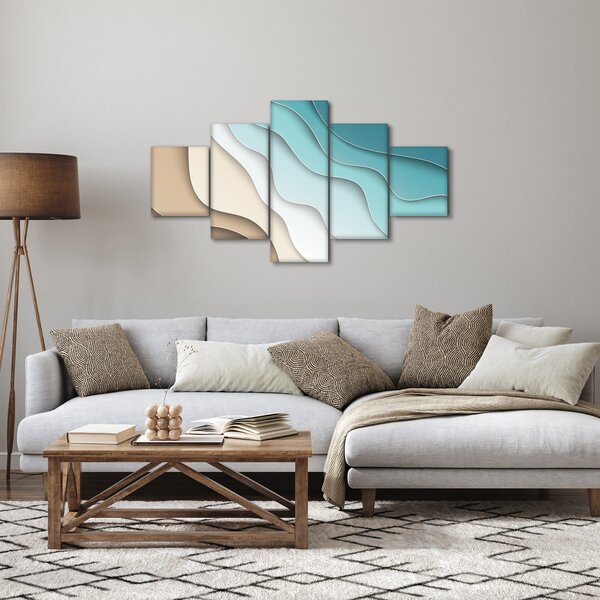 Abstraktní obraz mořského pobřeží (125x70 cm)