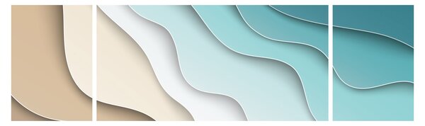 Abstraktní obraz mořského pobřeží (170x50 cm)