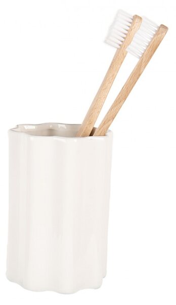 Keramický kelímek / držák na kartáčky vlnitý Porteur – 7x11 cm