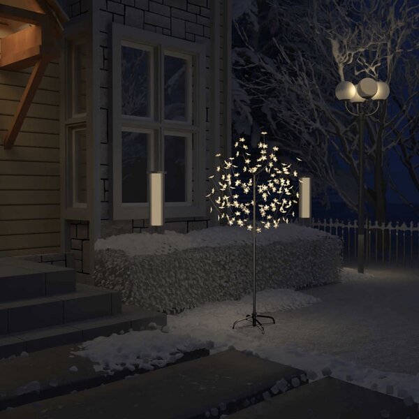Vánoční strom 120 LED teplé bílé světlo třešňový květ 150 cm