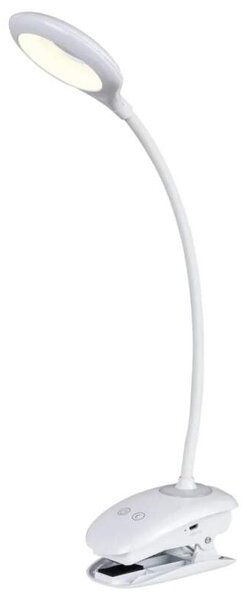 Rabalux 6448 HARRIS - LED stolní skřipcové svítidlo s husím krkem v bílé barvě, LED 4W, 4000K (LED lampička se skřipcem na desku stolu)