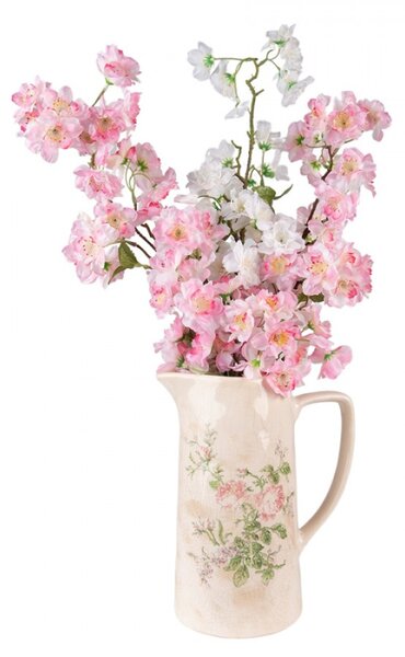Keramický dekorační džbán s růžemi Rossia Vintage Flowers L – 21x15x25 cm