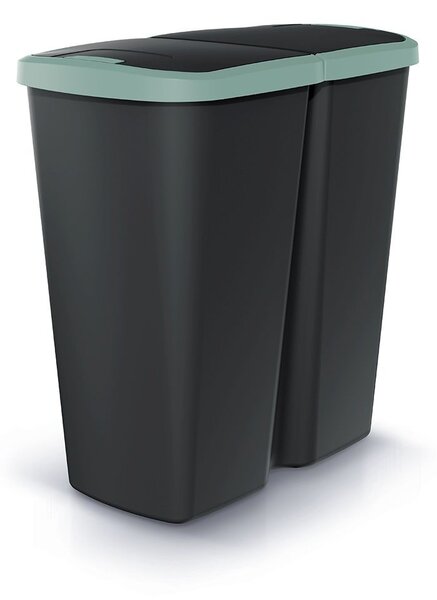 Prosperplast Odpadkový koš COMPACTO DUO černý/zelený, varianta 45 l