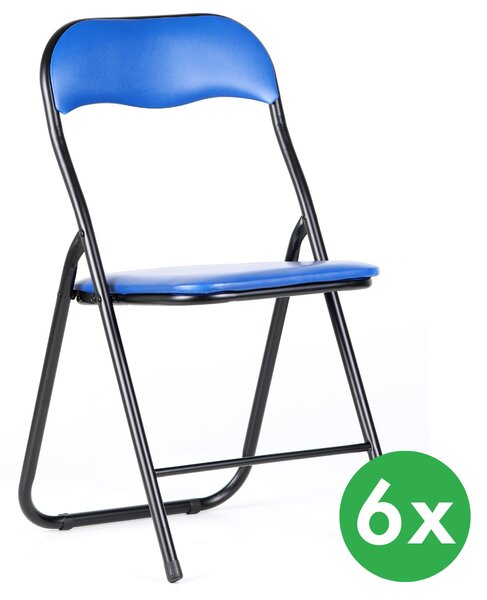 Skládací konferenční židle BRIEFING, 6 ks, modrá
