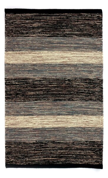 Černo-šedý bavlněný koberec Webtappeti Happy, 55 x 180 cm