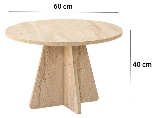 ASIR Konferenční stolek MUSHROOM travertin