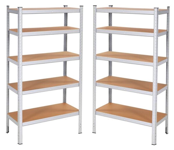 2x Kovový regál 180x90x40 cm 5 polic SPRINGOS HA5161