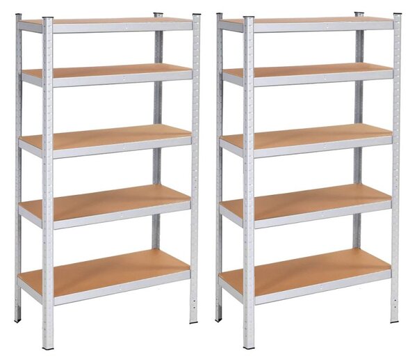 2x Kovový regál 180x90x40 cm 5 polic SPRINGOS HA5161