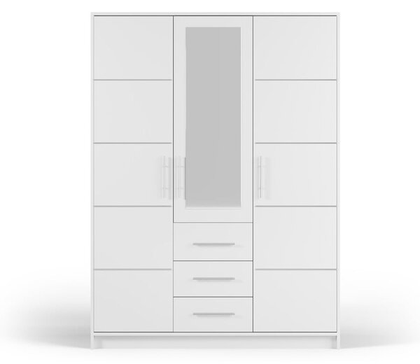 Bílá šatní skříň se zrcadlem 147x200 cm Derry - Cosmopolitan Design