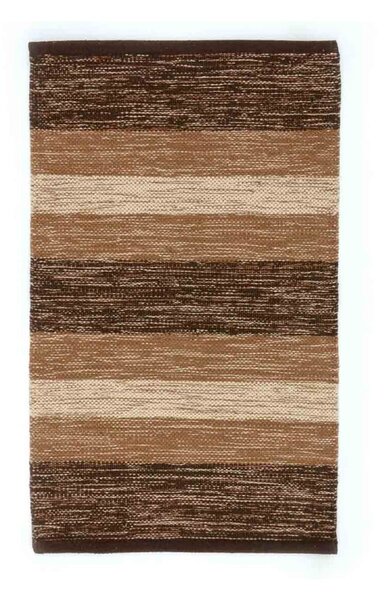 Hnědo-béžový bavlněný koberec Webtappeti Happy, 55 x 140 cm