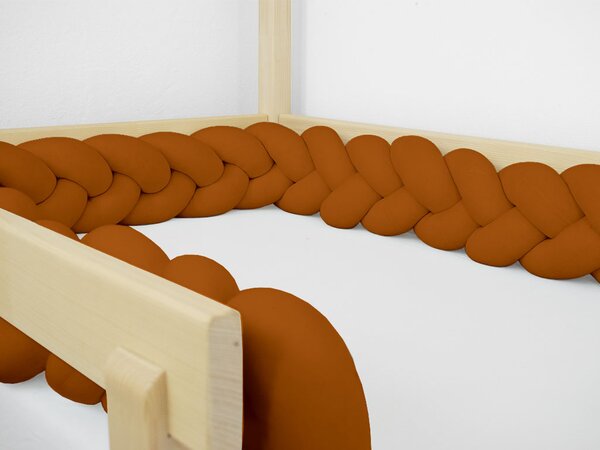 Bavlněný mantinel pletený do copu ze 3 pramenů - Šedá, 450 cm (4,5 metru)